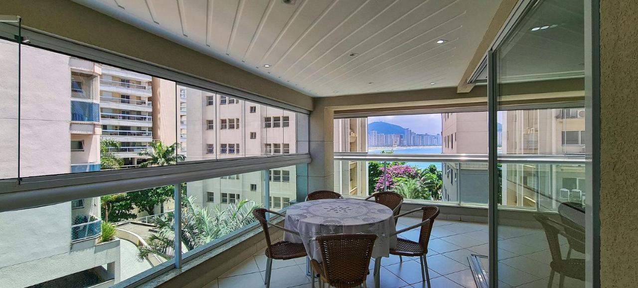 Apartamento Mirante Astúrias - varanda gourmet de frente para a praia da Astúrias no Guarujá Exterior foto