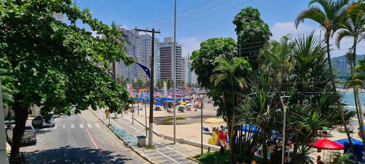 Apartamento Mirante Astúrias - varanda gourmet de frente para a praia da Astúrias no Guarujá Exterior foto