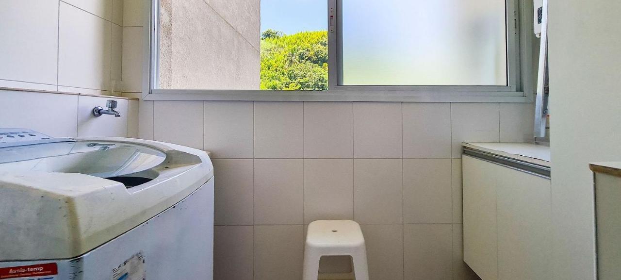 Apartamento Mirante Astúrias - varanda gourmet de frente para a praia da Astúrias no Guarujá Exterior foto