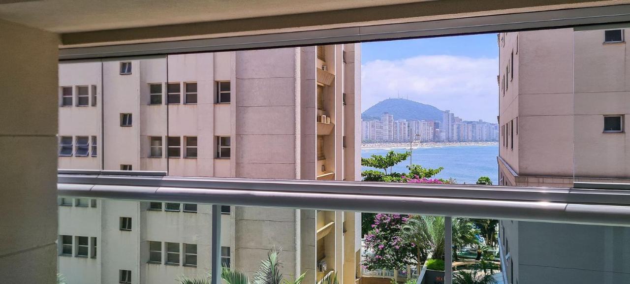 Apartamento Mirante Astúrias - varanda gourmet de frente para a praia da Astúrias no Guarujá Exterior foto